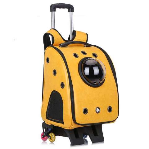 2018 new design outdoor travel cat dog backpack pet Carrier Bag with wheel