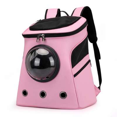 Factory Waterproof PU Leather Portable Breathable Cat Carrying Bags Space Capsule Dog Pet Carrier Bag