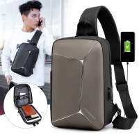 Fashion sling bag backpack for men cross body oxford polyester chest bag with USB charging port